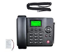 Lychee Fixed Wireless Phone,Wireless Quad Band GSM telephone - Dual SIM, Supports Multiple Languages, Large Backlit Display, Office phone, office/hotel/residence (Black02)