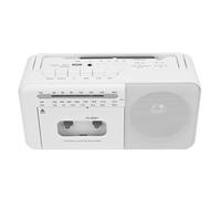 Lychee Portable Tape Recorder, Vintage Cassette Recorder with AM/FM/SW Radio, Built-in Speaker, AC/DC/3.5mm Headphone Jack, Support TF Card/USB Input (White)