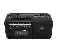 Lychee Portable Tape Recorder, Vintage Cassette Recorder with AM/FM/SW Radio, Built-in Speaker, AC/DC/3.5mm Headphone Jack, Support TF Card/USB Input (Black)