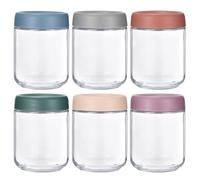 Lychico 6-Pack 500ml Glass Jars with Airtight Lids, Leakproof Containers for Overnight Oats, Yogurt, Smoothies, Sauces, Meal Prep & Fermentation, Wide Mouth Refillable Jars