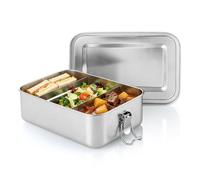 Lychico Bento Box 1400ml, 304 Stainless Steel Lunch Box with 2 Removable Dividers, Leak-Proof Portable Food Storage Container for Adults Kids, Dishwasher Safe & Sturdy for Office School Travel