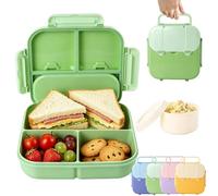 Lychico Bento Lunch Box for Kids, 1400ml Leakproof Lunch Box with Sauce Pot, Portable Snack Box with Handle, Microwave & Dishwasher Safe Food Storage Container for School Travel Office