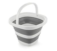 Lychico Collapsible Bucket 10L, Silicone Folding Bucket for Camping Fishing Car Wash, Space-Saving Portable Water Container for Travel Outdoor Home Cleaning