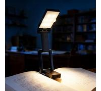 Lychico LED Rechargeable Book Reading Light, 12 Eye-Caring LEDs, 80Hrs Runtime, 3 Color Modes & Stepless Dimming, Clip-on Book Light for Bed, Kindle, Desk