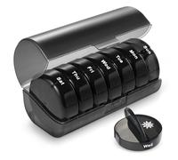 Lychico Weekly Pill Organiser 7-Day, 2 Times a Day (Morning & Night), 14 Compartments Pill Box, Portable Travel Pill Case with Secure Clasps & Fliptop Lid, BPA-Free