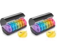 Lychico Weekly Pill Organiser 7-Day, 2 Times a Day (Morning & Night), 14 Compartments Pill Box, Portable Travel Pill Case with Secure Clasps & Fliptop Lid, BPA-Free (Pack of 2)