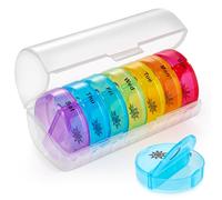 Lychico Weekly Pill Organiser 7-Day, 2 Times a Day (Morning & Night), 14 Compartments Pill Box, Portable Travel Pill Case with Secure Clasps & Fliptop Lid, BPA-Free