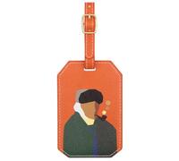 Lychii Art-Inspired PU Leather Luggage Tags for Suitcases with Secure Strap & Waterproof PVC - Vibrant Orange/Black/Green Travel Essentials, Personalized Creative Artistic Gift for Women
