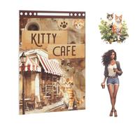 Lychii Scrapbook Stickers, 184pcs Die Cuts Coffee and Pet Junk Journal Book Stickers, PET and Paper Vintage Card Making Supplies for Planners, Collage, Crafts