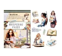 Lychii Scrapbook Stickers, 225pcs Pre-Cut Reading Themed Junk Journal Book Stickers, Card Making Supplies Adults for Crafting, Planner and Collage