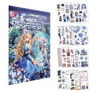 Lychii Scrapbook Stickers, 234pcs Pre-Cut Vintage Fantasy Stickers for Scrapbooking, Alice in Wonderland Journaling Book Decals, Card Making Supplies for Junk Journal, Collage, Craft Projects