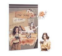 Lychii Vintage Scrapbook Sticker for Women, 20 Sheets - 174 Nostalgia Travel Bullet Journal Sticker Book, Ephemera Junk Journaling Stickers, PET & Paper, A5 Size