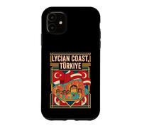 Lycian Coast Türkiye Flag Rock Tombs Ancient Retro Art Case for iPhone 11