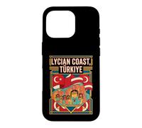 Lycian Coast Türkiye Flag Rock Tombs Ancient Retro Art Case for iPhone 16 Pro