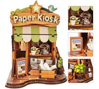 Lycidae 3D Wooden Book Nook Kit- DIY Miniature Paper Kiosk House Kit