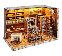 Lycidae Book Nook- "Dinosaur" Booknook, DIY Dollhouse Miniature House Kit | for Adults and Teens, Library Tiny okshelf Decor, 3D Wooden Puzzle Bookends with Sensor Led Light, Gifts for Family, Friends