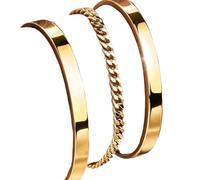 Lyciel 14K Gold Plated Bracelets Set for Women,Love Bracelet Stackable Gold Bangles Bracelet for Women Trendy Fashion Accessories Paperclip Beaded Bracelet Stack Jewelry Valentines Day Gifts (Set 7)