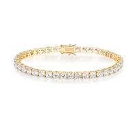 Lyciel 2-7mm Tennis Zircon Bracelets for Women - Size 6" - 8.5" S925 Silver Plated Tennis Birthstone Bracelet, Charm Fine Jewelry Valentines Day Gifts for Women (2mmGold7.5in)