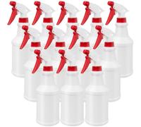 LYCN 12 Pack 16 oz Plastic Spray Bottles, 500 ml Refillable Empty Spray Bottles, Leakproof Adjustable Reusable Watering Mist Sprayer Bulk with Hand Trigger for Cleaning Solutions Gardening Hair Plant