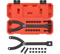 LYCN 15Pcs Adjustable Spanner Wrench, Spanner Wrench Set with Variable Pins, 1/2" Drive Ratchet Cylinder Fan Clutch Pulley Holder Tool Kit for Automotive Repair Garage Workshop