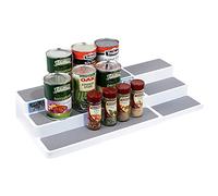 LYCN 3-Tier Expandable Spice Rack for Kitchen Cupboard, Non-Slip Extendable Cupboard Shelf Organiser, Spice Rack Organiser for Spice Bottles, Jars, Seasonings, Baking Supplies