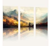 Lycosidae 3-Panel Canvas Wall Art Pictures - Abstract Landscape Painting, Ideal for Living Room, Bedroom, Office, Hotel, Café, Home Decor 12×16Inch