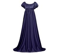 LyCosLynen Renaissance Dress Regency Dresses for Women Costume Empire Waist Ruffled Puff Sleeve Long Dress for Parties, Weddings and Gala