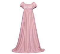 LyCosLynen Renaissance Dress Regency Dresses for Women Costume Empire Waist Ruffled Puff Sleeve Long Dress for Parties, Weddings and Gala