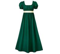 LyCosLynen Women's Elegant Regency Ball Gown Tea Dress Vintage Costume with Sash Empire Waist Ruffled Puff Sleeve Long Renaissance Dress for Parties, Weddings and Gala