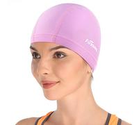 Lycra Swimming Cap, Firesara Swim Cap Anti-Tear Swim Hat Comfortable No-Slip for Men Women Long Short Hair Adult Boys Girls-Pink