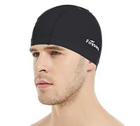 Lycra Swimming Cap, Firesara Swim Cap Anti-Tear Swim Hat Comfortable No-Slip for Men Women Long Short Hair Adult Boys Girls-Black