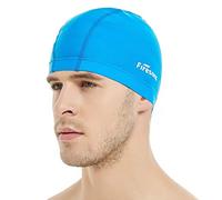 Lycra Swimming Cap, Firesara Swim Cap Anti-Tear Swim Hat Comfortable No-Slip for Men Women Long Short Hair Adult Boys Girls-Sky Blue