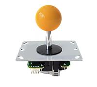 Lycuiw Sensitive Lightweight Joystick DIY High Response Non-Delayed Arcade Game Fighting Stick Controller with Ball for Game Console (Yellow)