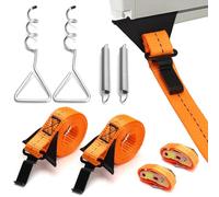 LYCXAMES Storm band awning set, awnings, storm protection, complete set with 2 spiral nails, 2 springs, 2 lashing straps, storm bands awning for most motorhomes, caravans