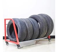 LYDBMYT Garage Tyres Storage Stand with Casters,127 Cm Workshop Tire Rack Shelving, Mobile Utility Cart for Car Tire Rim Wheels, Space-Saving Car Tire Display Stand, Holds 4-5 Tires