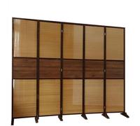 LYDBMYT Room Divider Wall Wood 7x8 ft, Folding Privacy Screen Panels, Bamboo Room Dividers Partitions, Privacy Partition Indoor, 5 Panel Partition Screens for Bedroom, Bathroom,5.5x8 ft