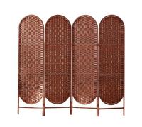 LYDBMYT Room Divider with Natural Bamboo 5.6x5.2 Feet, 4-Panel Folding Privacy Screen Room Dividers, Wall Divider Screens, Privacy Partition Indoor, Room Partitions Wood,Brown-6x6.6 Feet