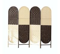 LYDBMYT Room Divider with Natural Bamboo 5.6x5.2 Feet, 4-Panel Folding Privacy Screen Room Dividers, Wall Divider Screens, Privacy Partition Indoor, Room Partitions Wood,A-5.6x5.2 Feet