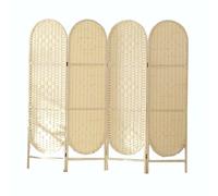 LYDBMYT Room Divider with Natural Bamboo 5.6x5.2 Feet, 4-Panel Folding Privacy Screen Room Dividers, Wall Divider Screens, Privacy Partition Indoor, Room Partitions Wood,Beige-6x6.6 Feet