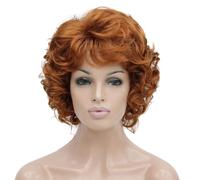 Lydell 10" Women's Short Soft Super Curly Wig Layered Natural Movement Synthetic Wigs (130 Fox Red)