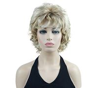 Lydell 10" Women's Short Soft Super Curly Wig Layered Natural Movement Synthetic Wigs (15BT613 Blonde Mix)