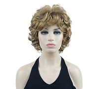 Lydell 10" Women's Short Soft Super Curly Wig Layered Natural Movement Synthetic Wigs (Golden Reddish Brown)