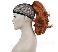 Lydell 12" Dual Use Straight Curly Styled Clip In Claw Ponytail Hair Extension Synthetic Hairpiece 125g with a jaw/claw clip (130A Fox Red)