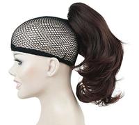 Lydell 12" Dual Use Straight Curly Styled Clip In Claw Ponytail Hair Extension Synthetic Hairpiece 125g with a jaw/claw clip (2T33 Brown)