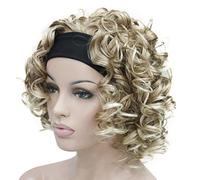 Lydell 12 inch Medium Super Curly Wigs Blonde mix Synthetic Headband Wigs (27T613 Blonde mix)