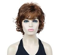 Lydell 12" Short Curly Wigs Soft Shaggy Layered Classic Cap Full Synthetic Wigs (6TR)