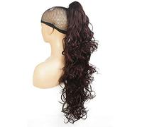 Lydell 30" Long Curly Styled Clip In Claw Ponytail Hair Extension Synthetic Hairpiece 280g with a jaw/claw clip (33 Dark Auburn)