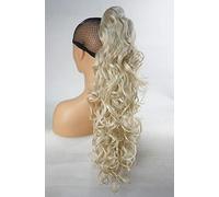 Lydell 30" Long Curly Styled Clip In Claw Ponytail Hair Extension Synthetic Hairpiece 280g with a jaw/claw clip (613A White Blonde)