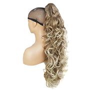 Lydell 30" Long Curly Styled Clip In Claw Ponytail Hair Extension Synthetic Hairpiece 280g with a jaw/claw clip (15BT613 Blonde Mix)