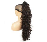 Lydell 30" Long Curly Styled Clip In Claw Ponytail Hair Extension Synthetic Hairpiece 280g with a jaw/claw clip Chestnut Brown